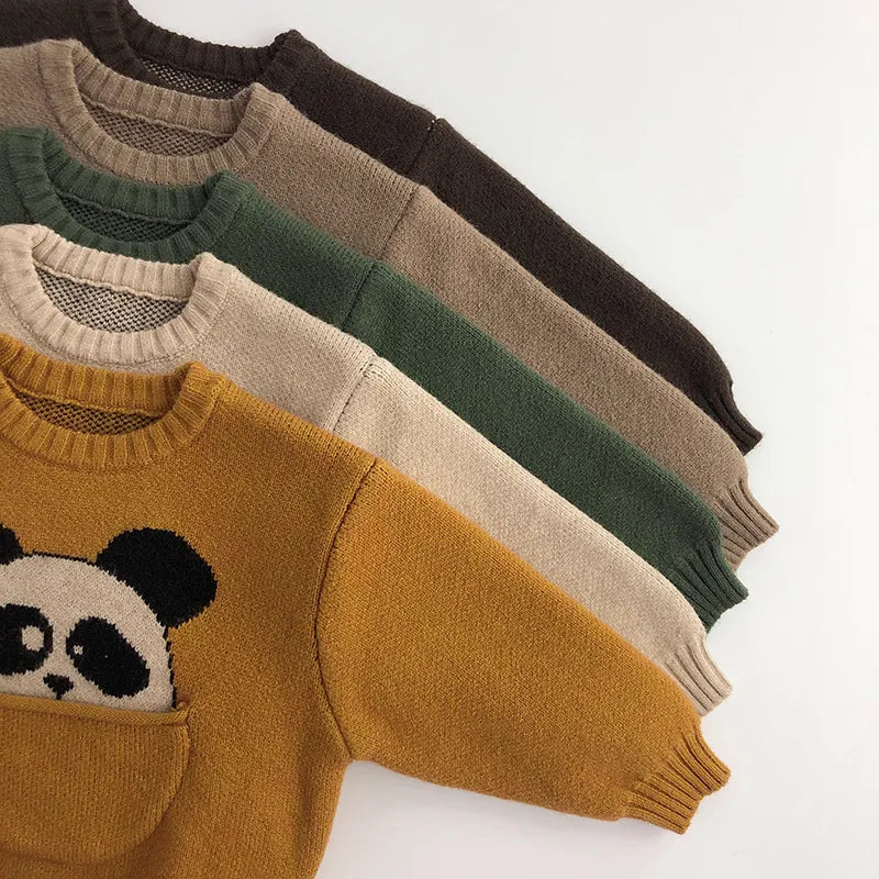Animal Stitch Print Boys Sweater