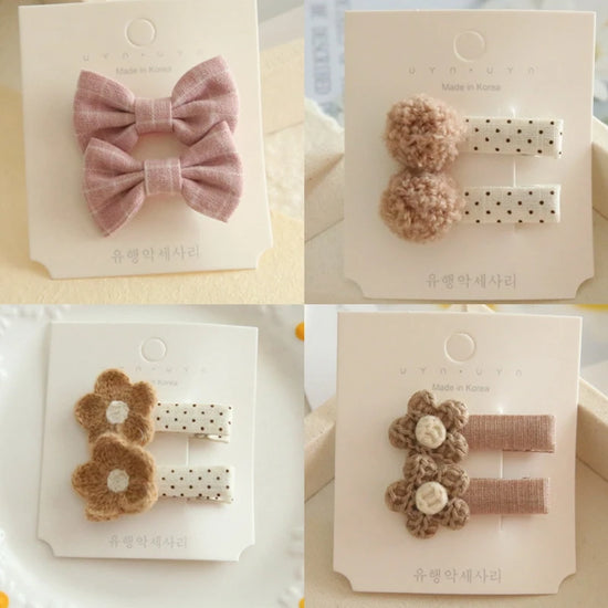 Baby Girl Hair Bows Set – Soft Fabric Clips for Newborns & Toddlers | Neutral & Floral Infant Hair Accessories (Copy)