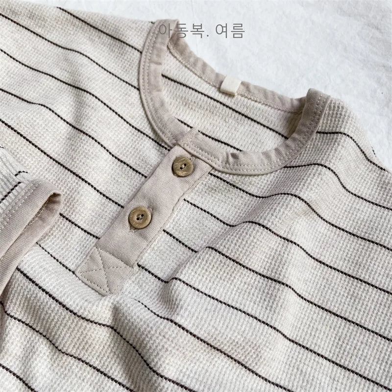 Toddler Striped Outfit Set | Baby Boy Summer T-Shirt & Shorts Set
