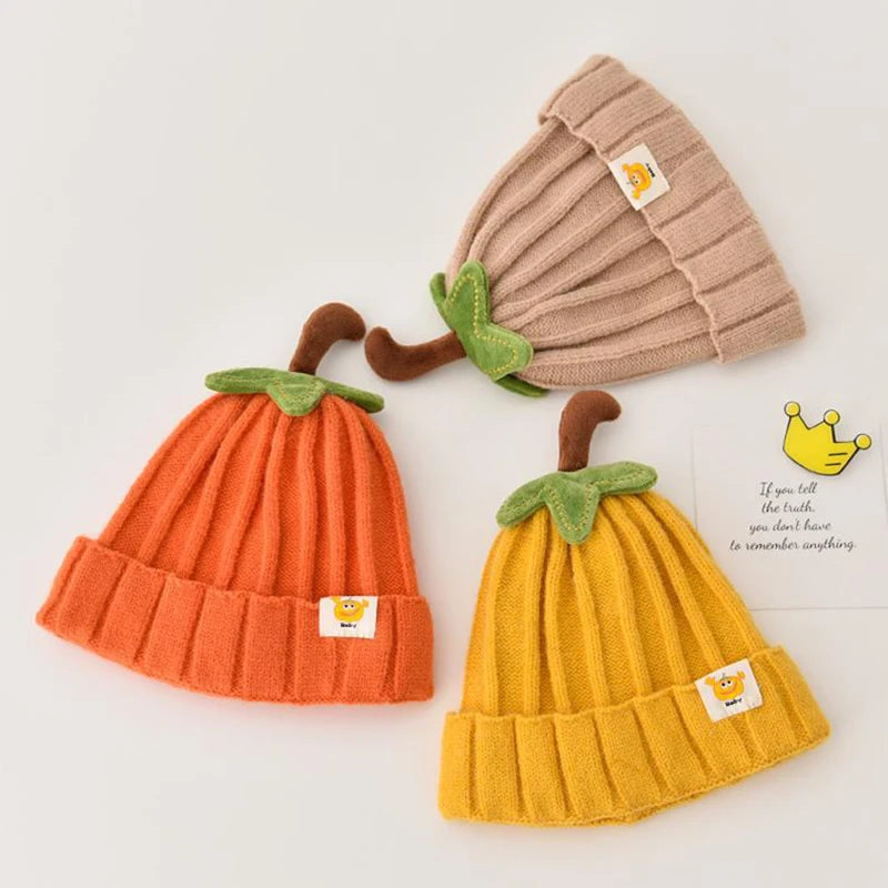 Baby Pumpkin Knit Hat  Cute Fall & Halloween Beanie for Newborns & Toddlers