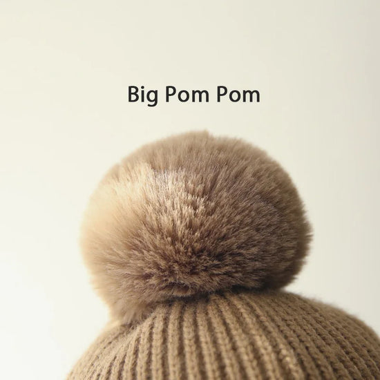 Big Pom-Pom Beanie with Earflaps