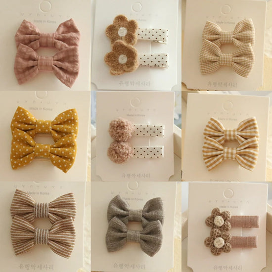 Baby Girl Hair Bows Set – Soft Fabric Clips for Newborns & Toddlers | Neutral & Floral Infant Hair Accessories (Copy)
