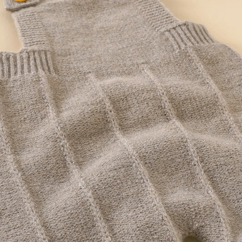 Baby Boy Knit Outfit Set | Winter Jumpsuit with Hat