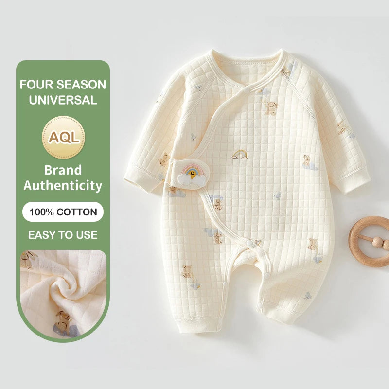 Newborn Cotton Romper Pajamas | Soft Bear Print Baby Sleepwear Onesie  | One-Pieces