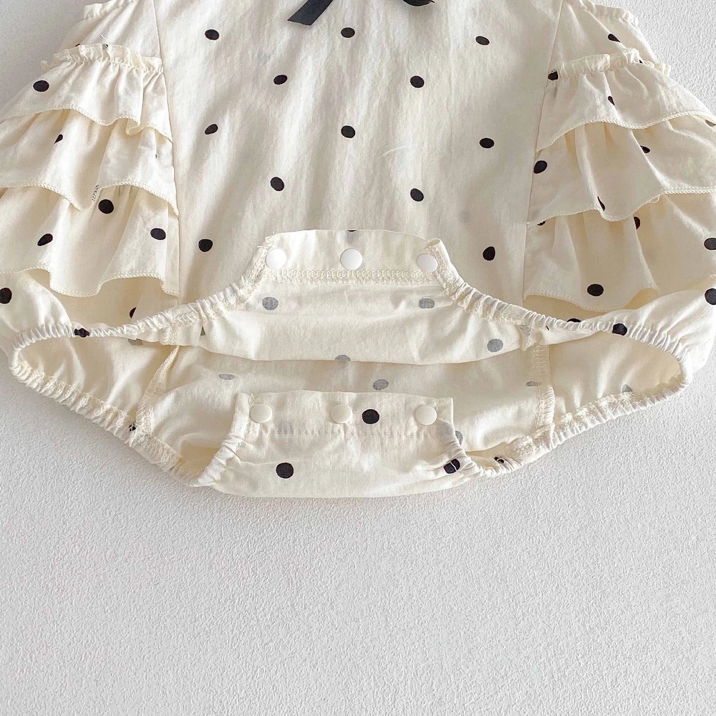 Baby Girl Polka Dot Romper | Newborn Ruffle Outfit Infant Clothes