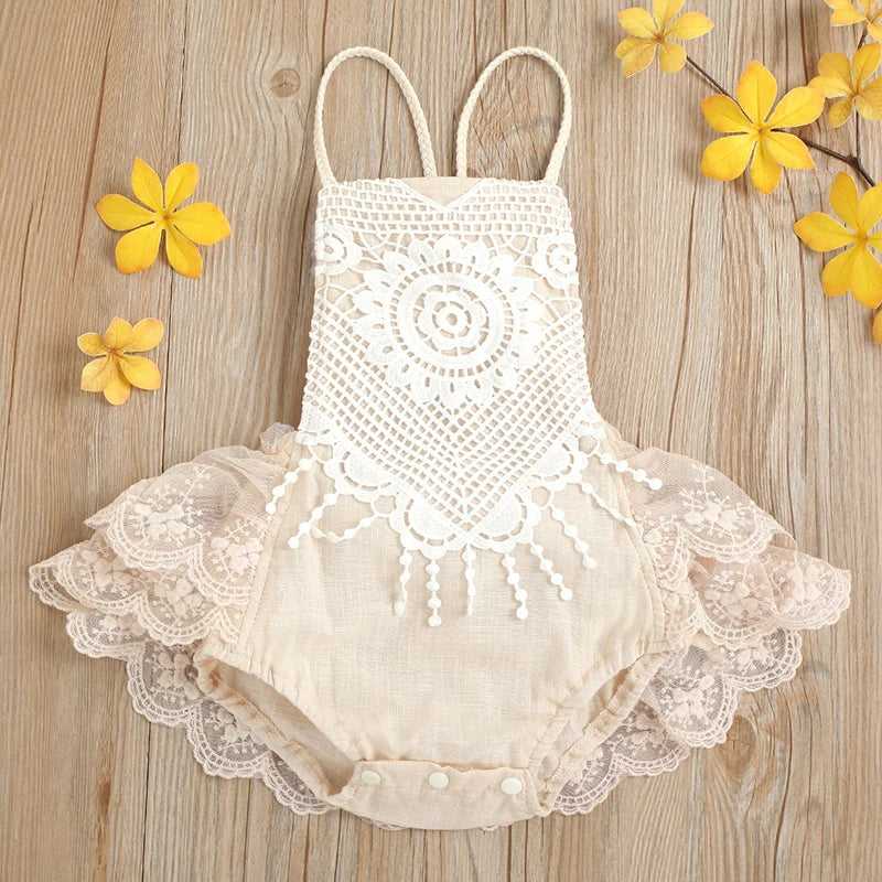 Baby Lace Romper Dress | Cake smash vintage Outfit | Toddler Party Dress