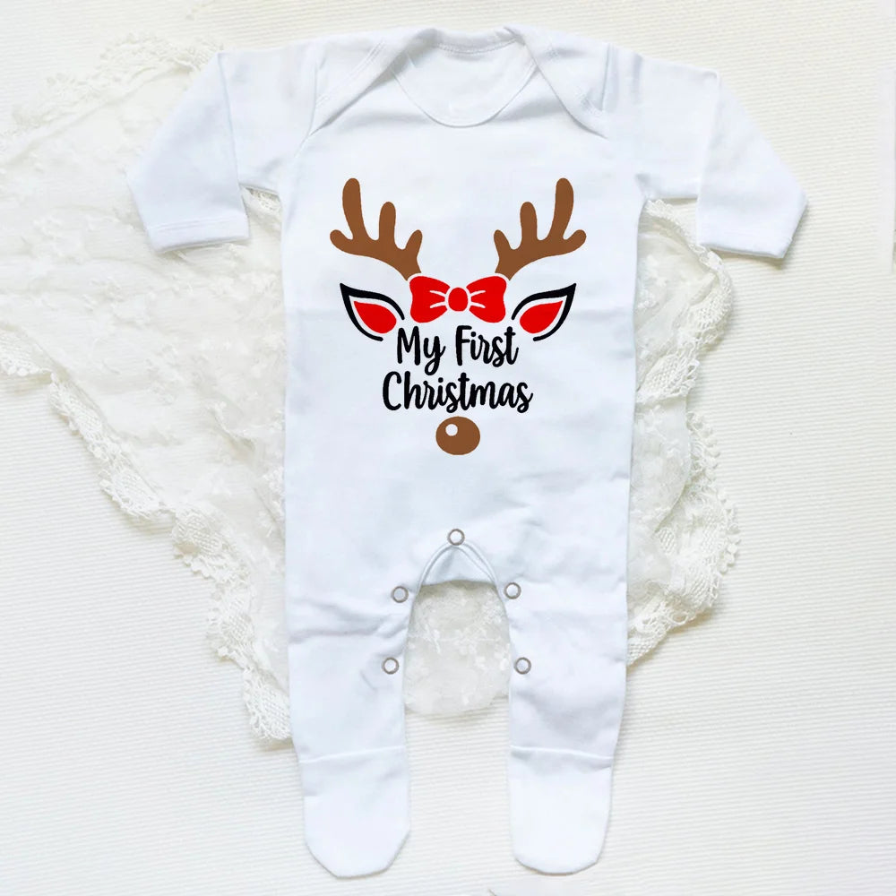My First Christmas Baby Romper - Christmas Design