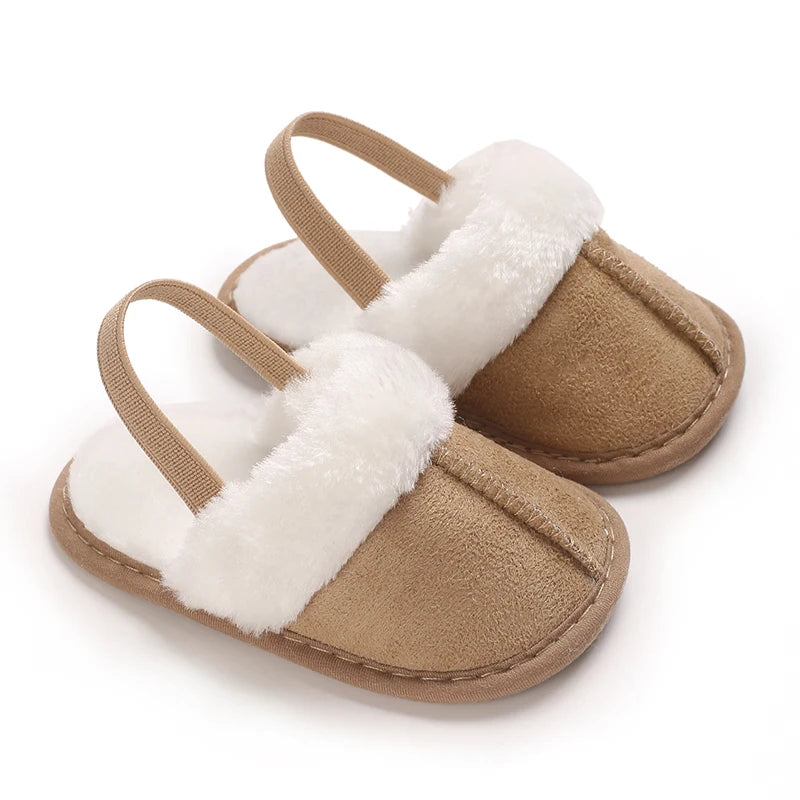 Cozy Baby Winter slippers – Soft Suede Infant Shoes with Warm Fur Lining