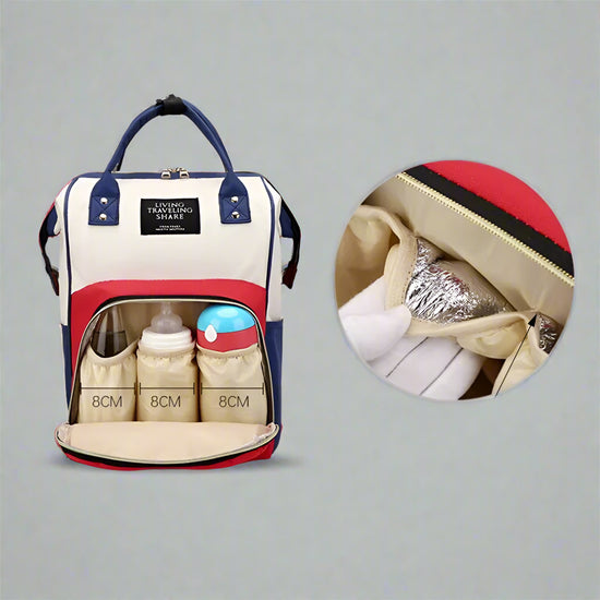 Large Capacity Canvas Mummy Bag – Baby Bottle Insulated Diaper Backpack for Travel