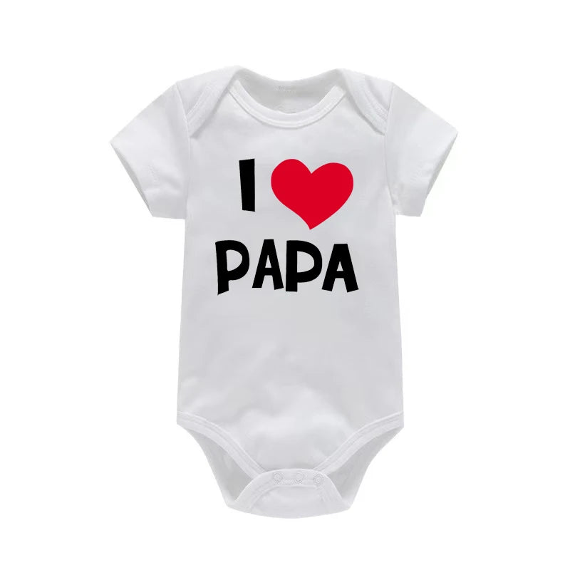 Baby Matching Onesies I Love Mama I Love Papa | Newborn Bodysuit Set | Baby Shower Gift Outfit