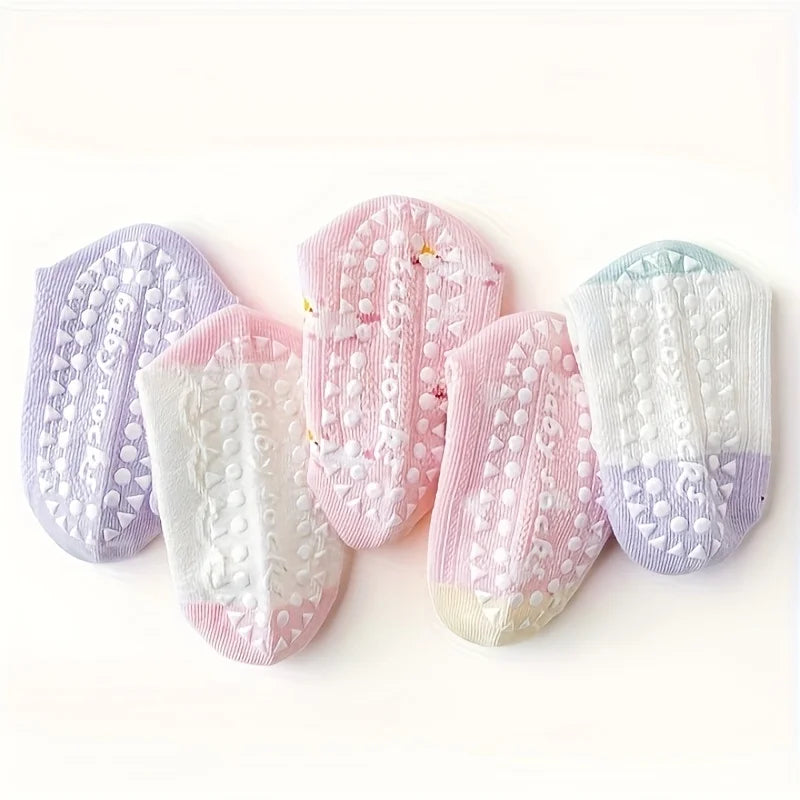 5-Pack Non-Slip Baby Socks | Cute Grip Socks for Infants & Toddlers