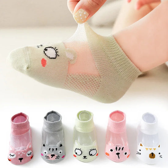 5 Pairs Kids Cotton Socks – Breathable Spring & Summer Socks for Girls and Boys