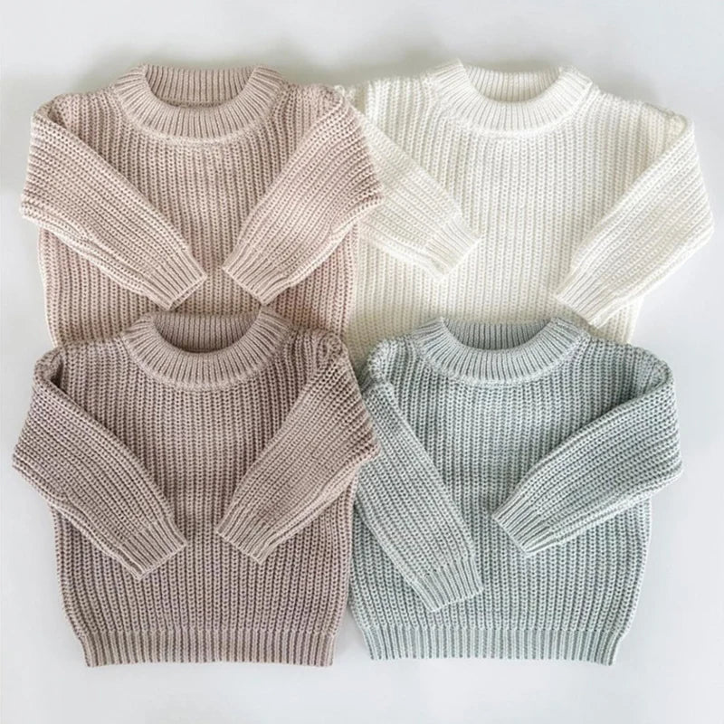 Long Sleeve Solid Color Knit Sweater