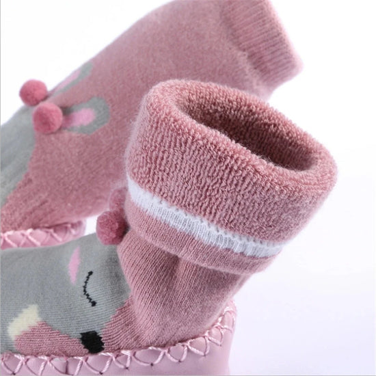 Animal anti-slip Sock Shoes for kids: Thick Terry Cotton with Rubber Soles