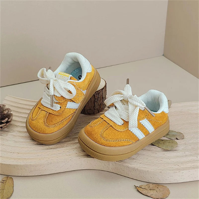 Leather Toddler Kids Sneakers | Outdoor Retro Baby Sneakers Soft Sole shoes