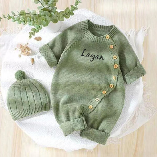 Personalized Embroidery Newborn Romper Set - Custom Name Infant Bodysuit & Coming Home Outfit - Unique Baby Shower Gift"