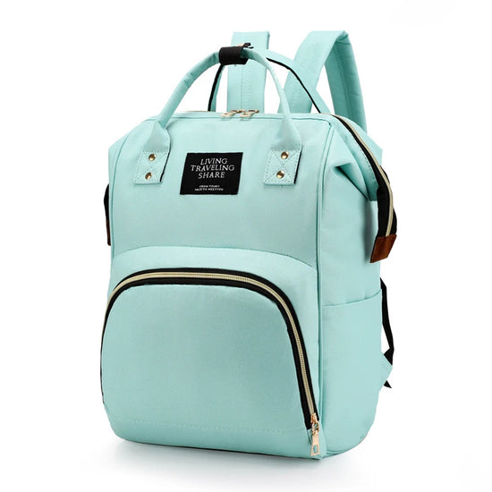 Large Capacity Canvas Mummy Bag – Baby Bottle Insulated Diaper Backpack for Travel