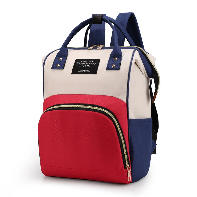 Large Capacity Canvas Mummy Bag – Baby Bottle Insulated Diaper Backpack for Travel