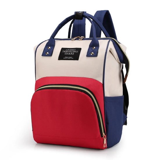 Large Capacity Canvas Mummy Bag – Baby Bottle Insulated Diaper Backpack for Travel