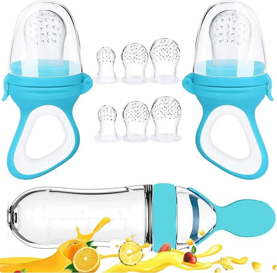 Squeezing Silicone Baby Feeder & Pacifier Spoon – Infant Food Feeder | 3 Colors