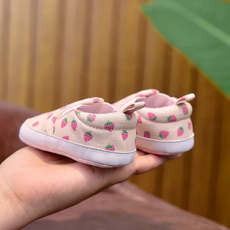 Baby Fruit Print Slip-On Shoes – Soft Sole First Walker Sneakers