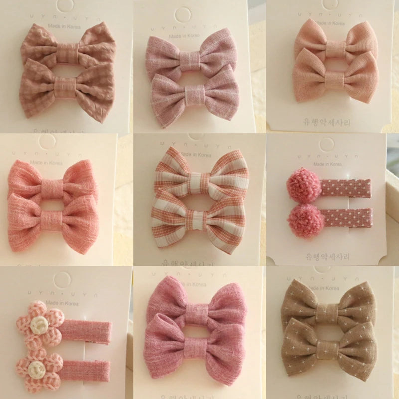 Baby Girl Hair Bows Set – Soft Fabric Clips for Newborns & Toddlers | Neutral & Floral Infant Hair Accessories (Copy)