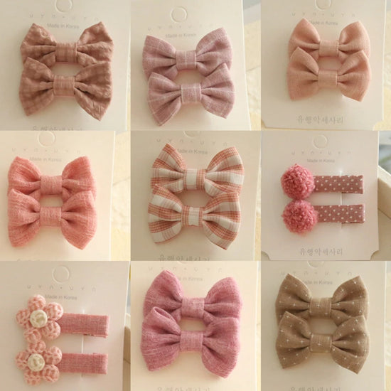 Baby Girl Hair Bows Set – Soft Fabric Clips for Newborns & Toddlers | Neutral & Floral Infant Hair Accessories (Copy)
