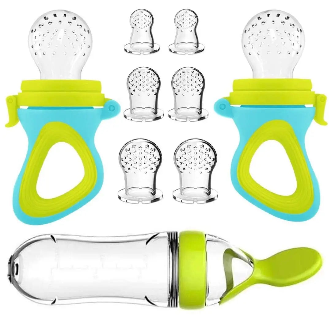 Squeezing Silicone Baby Feeder & Pacifier Spoon – Infant Food Feeder | 3 Colors
