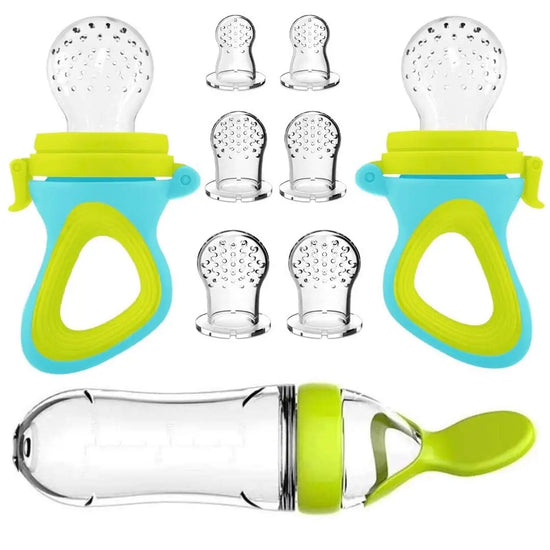 Squeezing Silicone Baby Feeder & Pacifier Spoon – Infant Food Feeder | 3 Colors