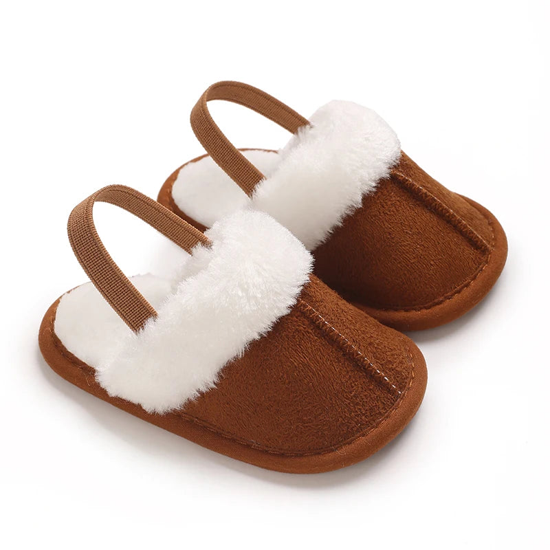 Cozy Baby Winter slippers – Soft Suede Infant Shoes with Warm Fur Lining