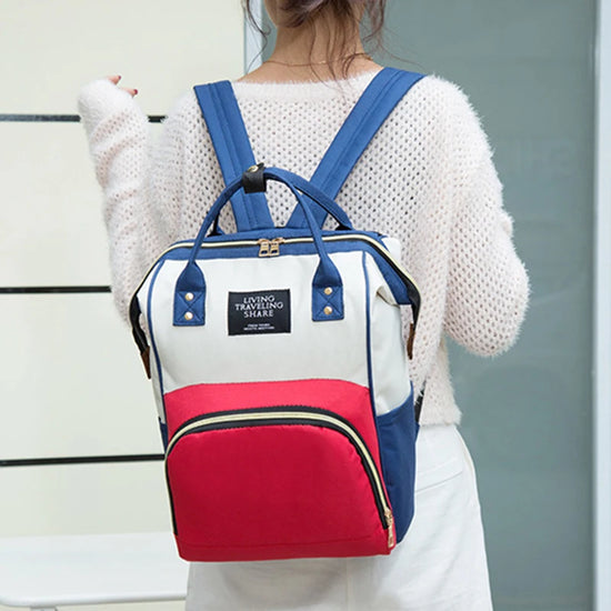Large Capacity Canvas Mummy Bag – Baby Bottle Insulated Diaper Backpack for Travel