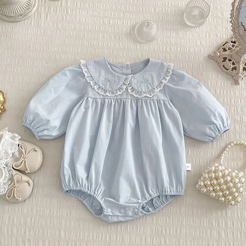 Baby Girl Lace Romper | Newborn Vintage Design Outfit