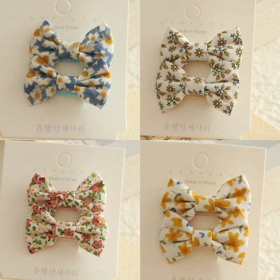 Baby Girl Hair Bows Set – Soft Fabric Clips for Newborns & Toddlers | Neutral & Floral Infant Hair Accessories (Copy)