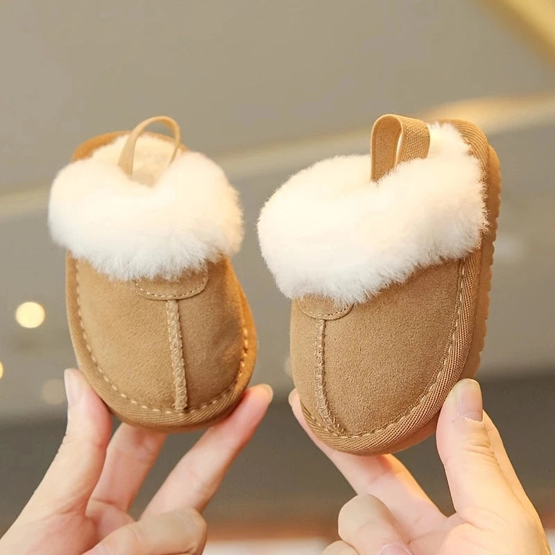 Cozy Baby Winter slippers – Soft Suede Infant Shoes with Warm Fur Lining