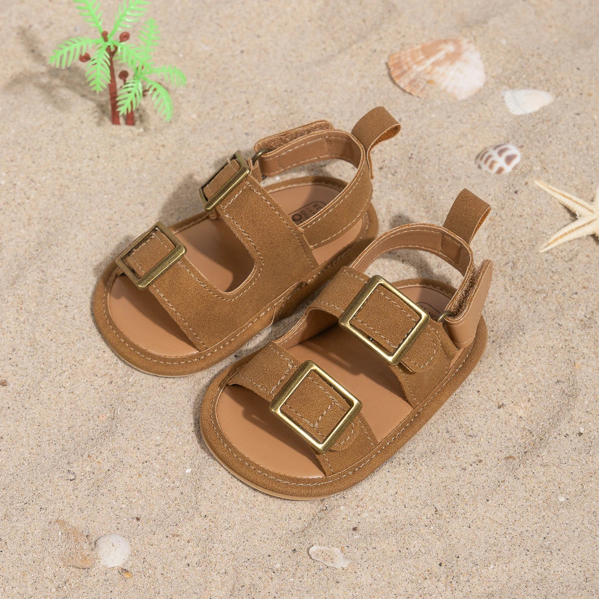 Casual Buckle Baby Sandals Soft Sole First Walker Shoes | Anti-Slip Comfortable Toddler Beach Sandals