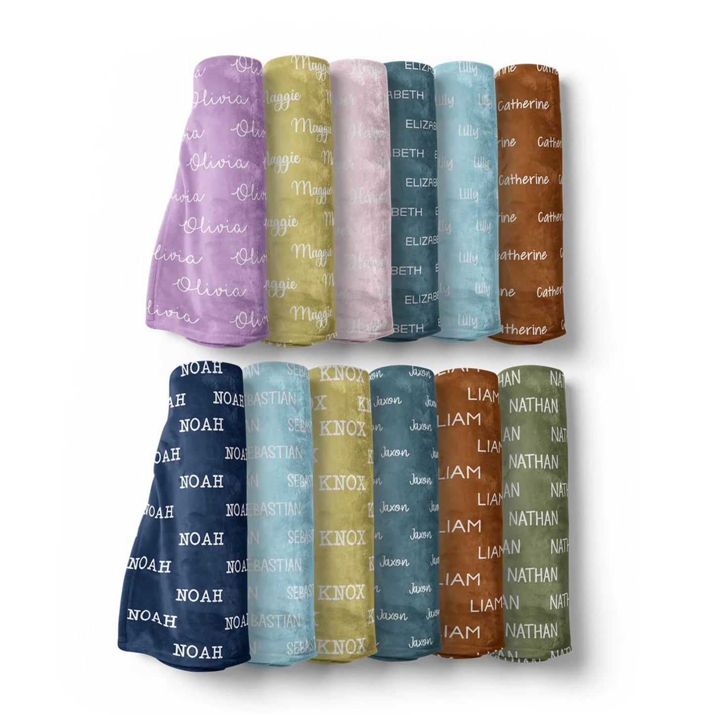 Personalized Baby Name Blanket, Hat & Bow Set – Custom Newborn Gift