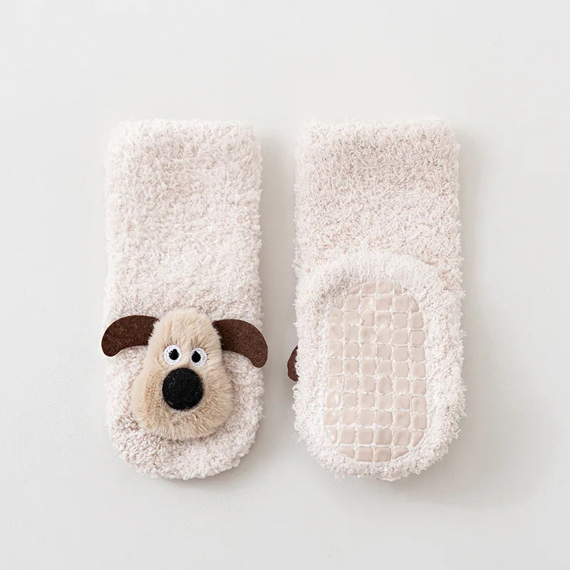 Kids’ Cozy Puppy Plush Socks