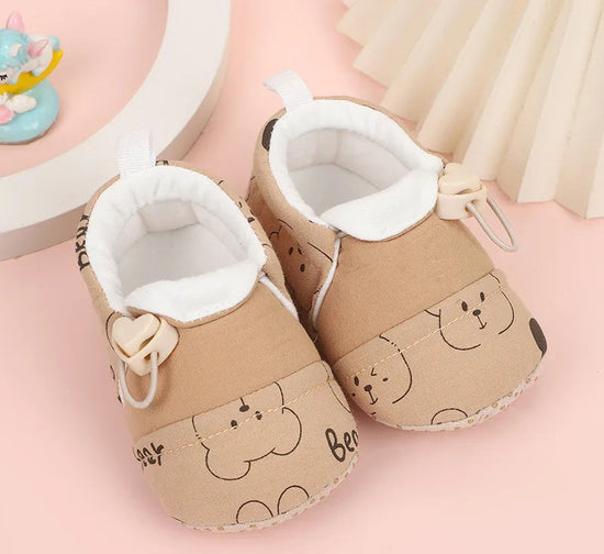 Soft Sole, Non-Slip, Cute animal Print with Drawstring