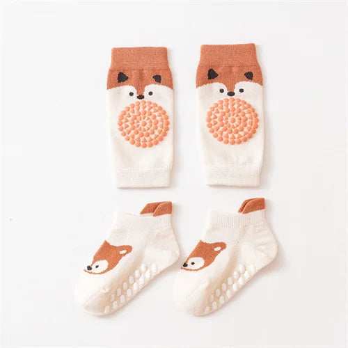 Baby Leg Warmers & Knee Pad Socks Set – Cotton Crawling Protector for Newborns & Toddlers (0–3Y)