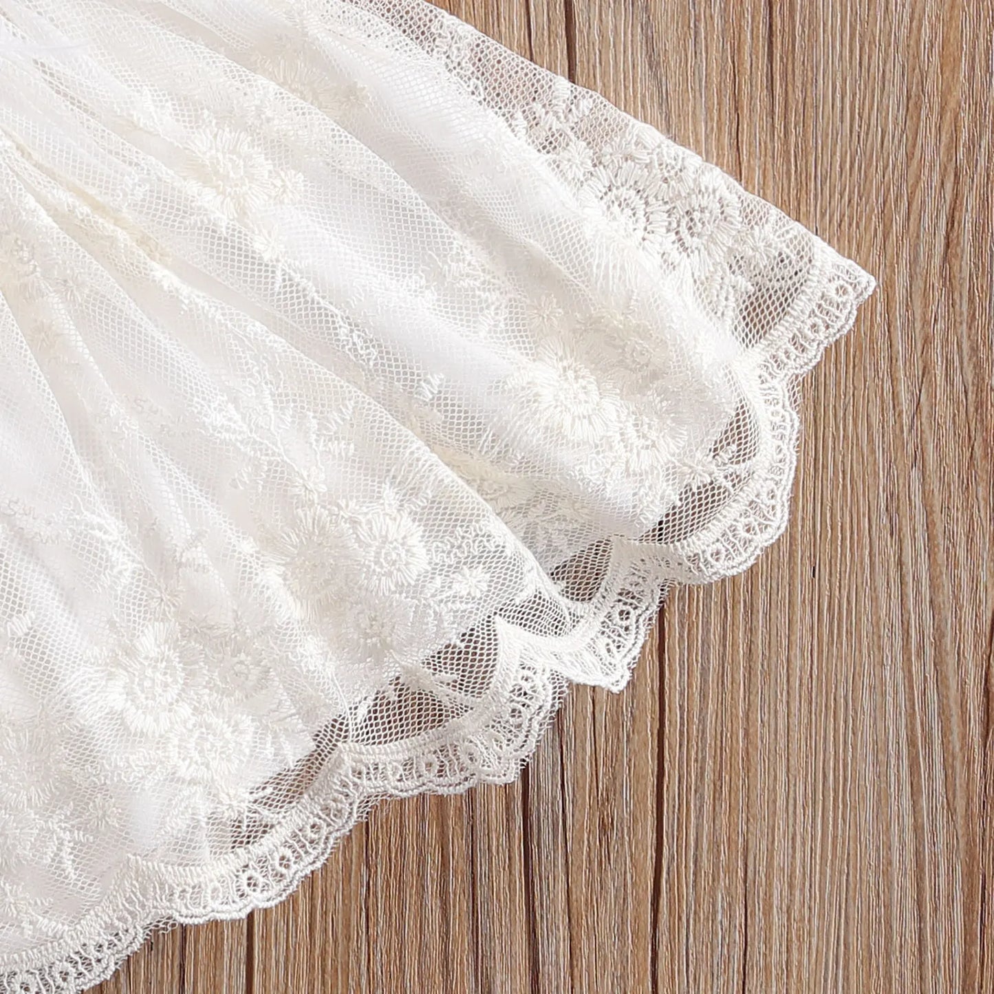 Baby Girl White Lace Tulle Dress | Elegant Birthday & Baptism Outfit
