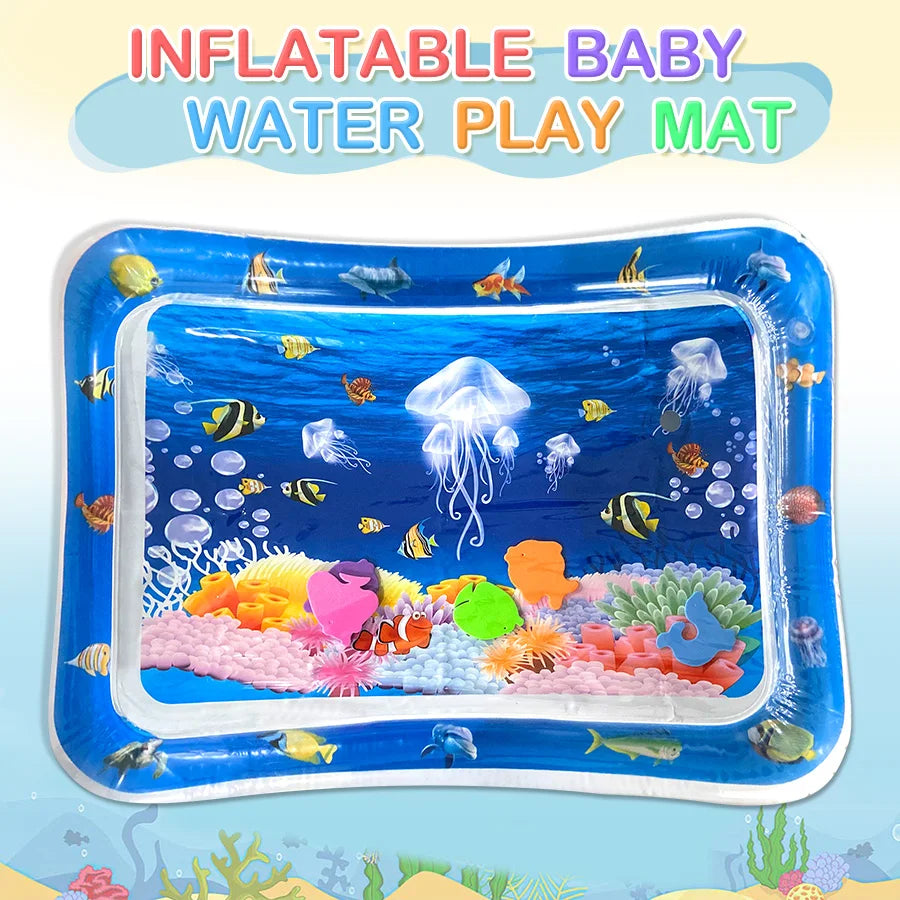 Inflatable Baby Water Sensory Play Mat | Ocean Tummy Time Activity Mat