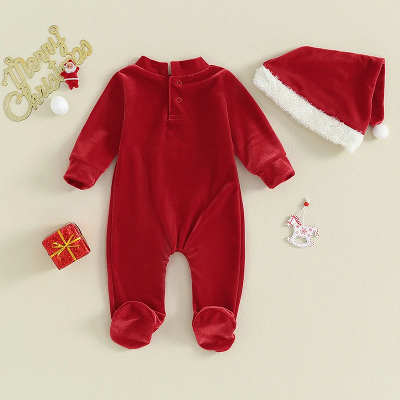Baby’s First Christmas Santa Romper & Hat Set
