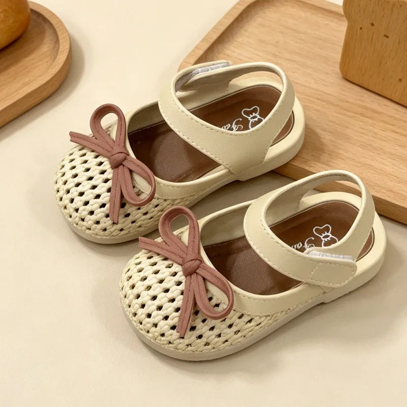 Breathable Baby Mary Jane Shoes | Bow Toddler Flats