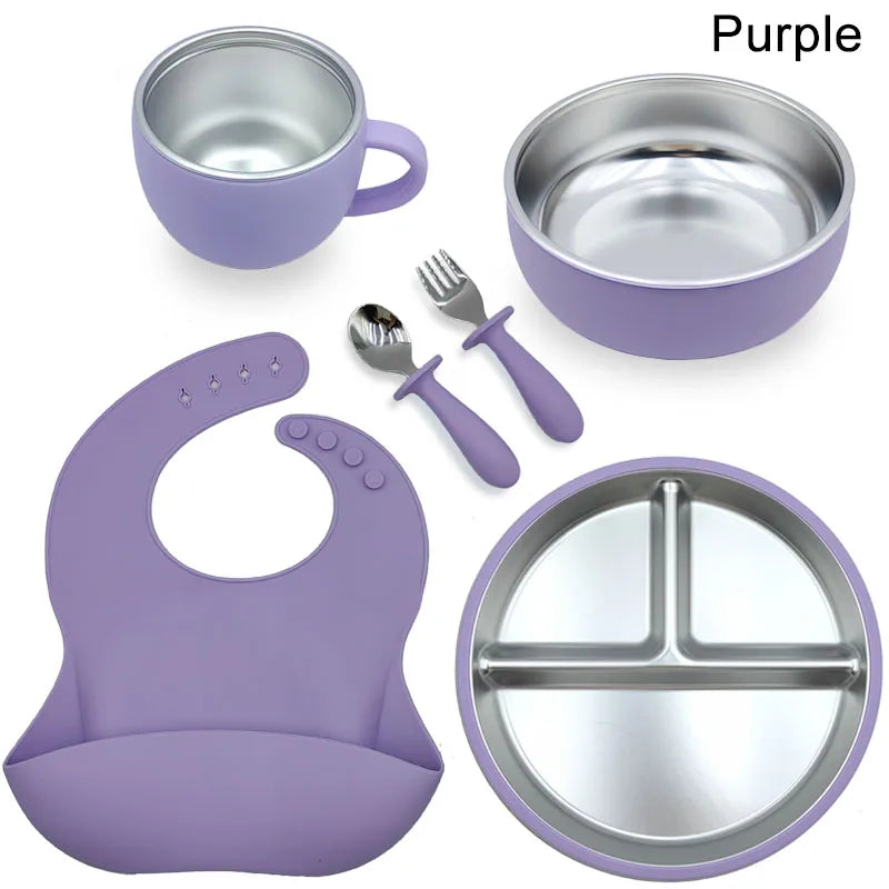 Personalized Baby Feeding Set | Custom Name Stainless Steel Mealtime Set