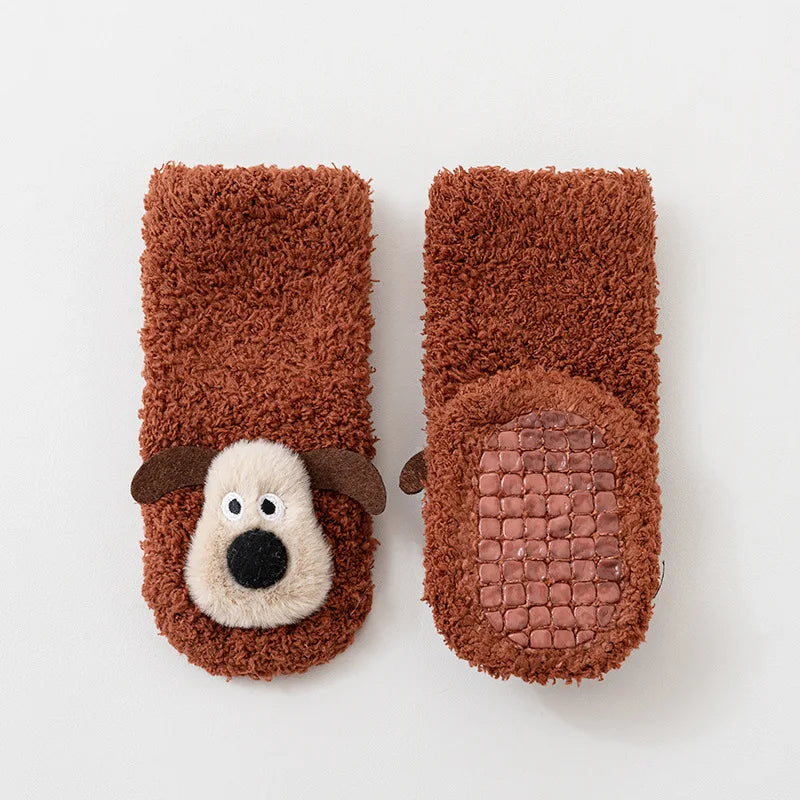 Kids’ Cozy Puppy Plush Socks