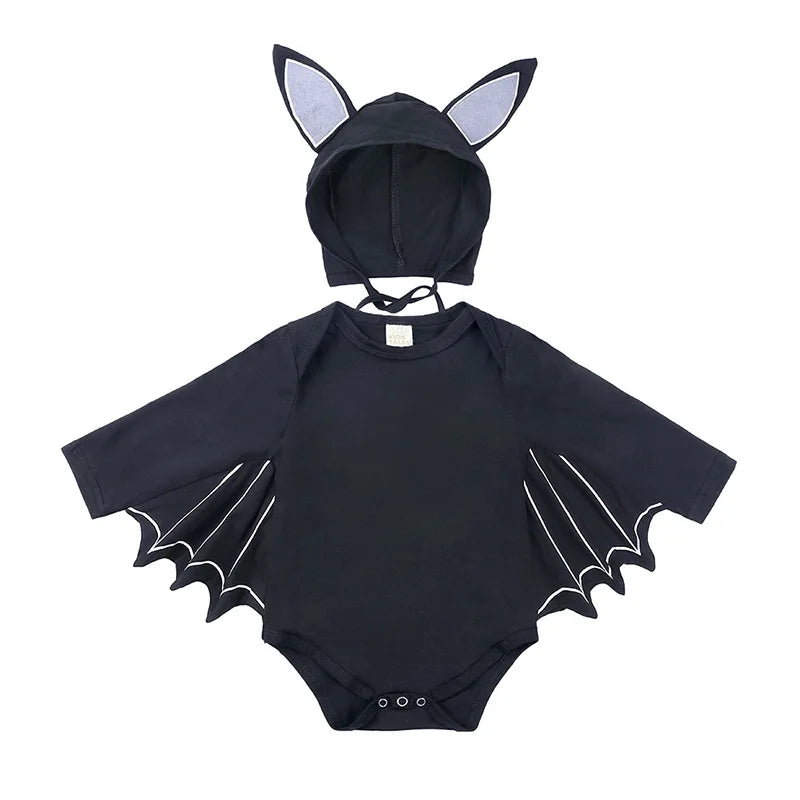 Baby Bat Halloween Costume Romper with Hat – First Halloween Outfit