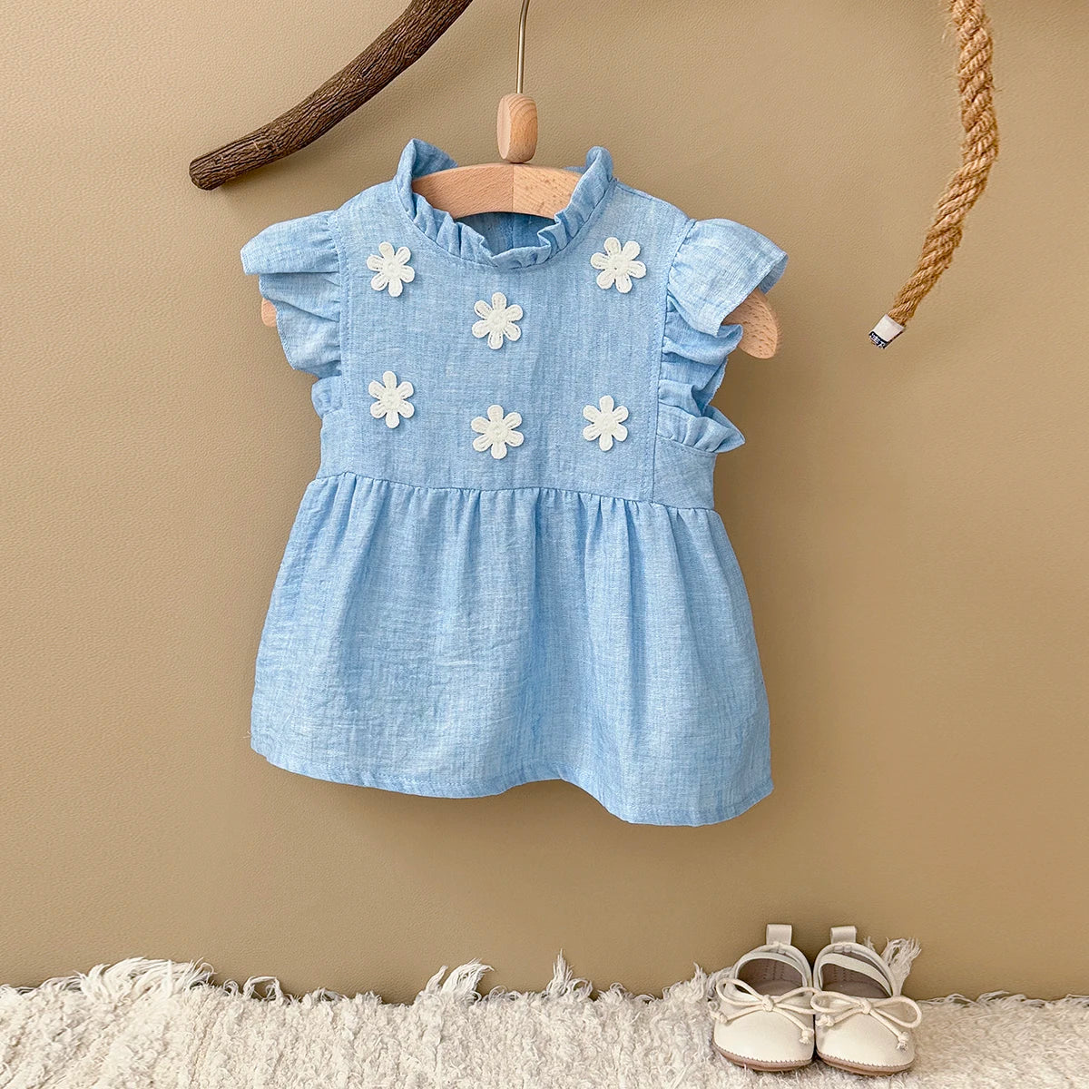 Baby Girls Clothing Infants Young Children's Summer Sweet White Floral Princess Dress Hot Selling Toddler Dress
