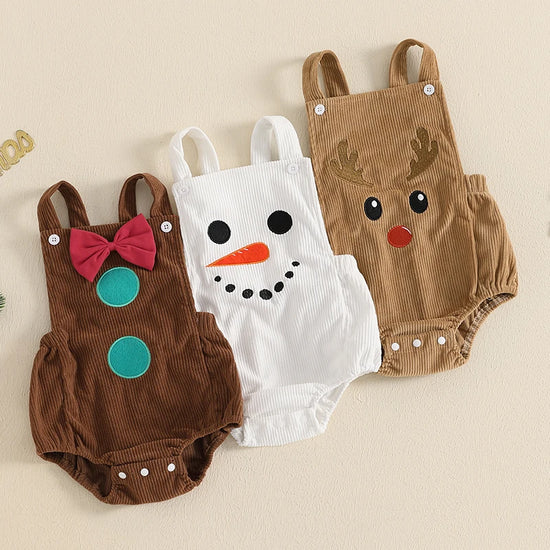 Christmas Baby Rompers – Gingerbread, Snowman & Reindeer Outfits