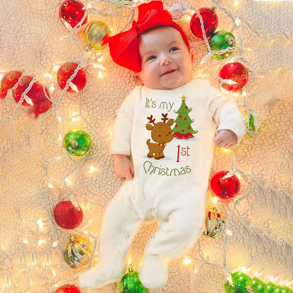 My First Christmas Baby Romper - Christmas Design