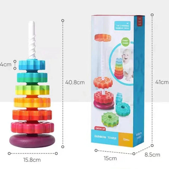 Montessori Rainbow Stacking Tower - Safe & Eco-Friendly Toy